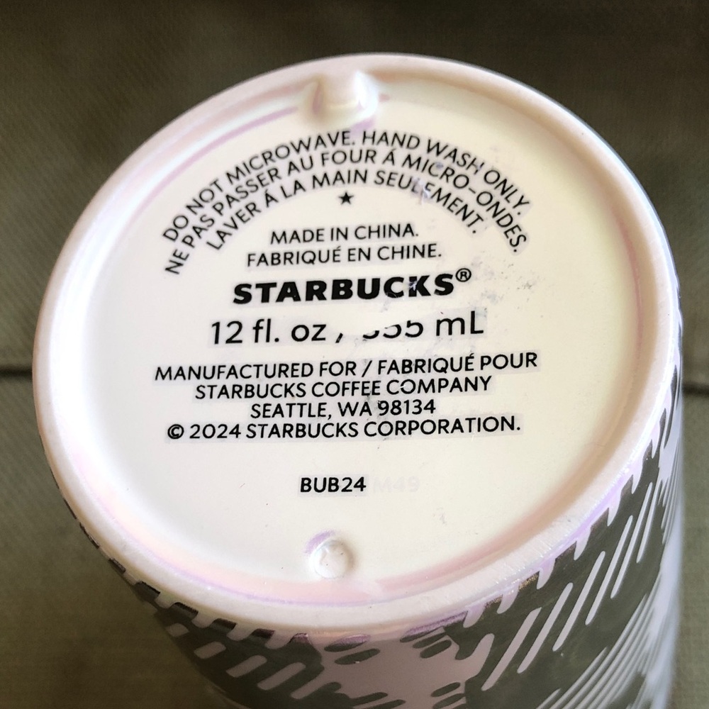 Starbucks Metallic Silver Tumbler with Bright Pink lid 12 Oz - Picture 4 of 6